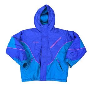 Vintage Columbia Jacket Teal/ Purple/ Pink Girls 14-16 Women XS/S EUC